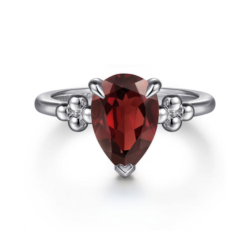 925 Sterling Silver Pear Garnet Bujukan Ring 925 Sterling Silver Pear Garnet Bujukan Ring