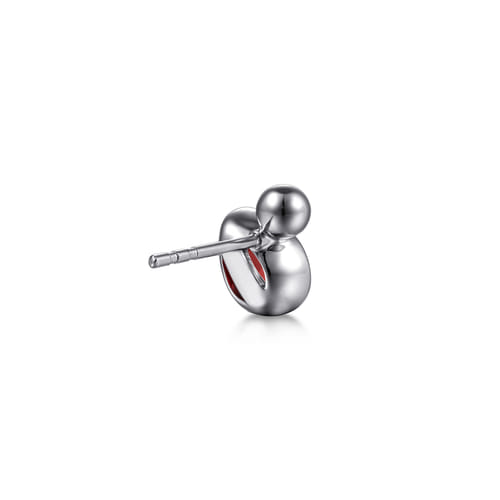 925 Sterling Silver Pear Garnet Bujukan Stud Earrings