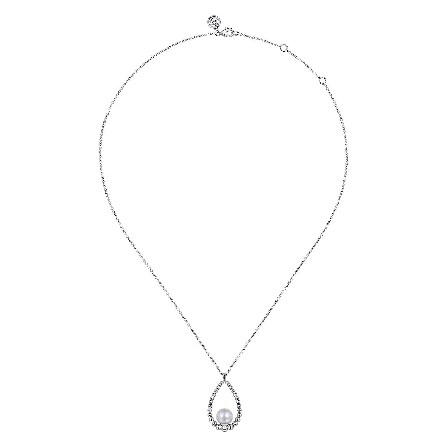 925 Sterling Silver Pearl Bujukan Drop Necklace