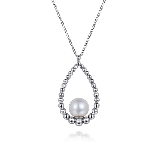 Gabriel - 925 Sterling Silver Pearl Bujukan Teardrop Necklace