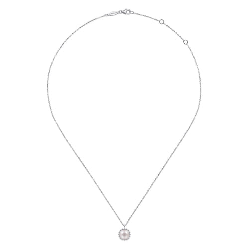 925 Sterling Silver Pearl Pendant Necklace-Bujukan 925 Sterling Silver Pearl Pendant Necklace-Bujukan