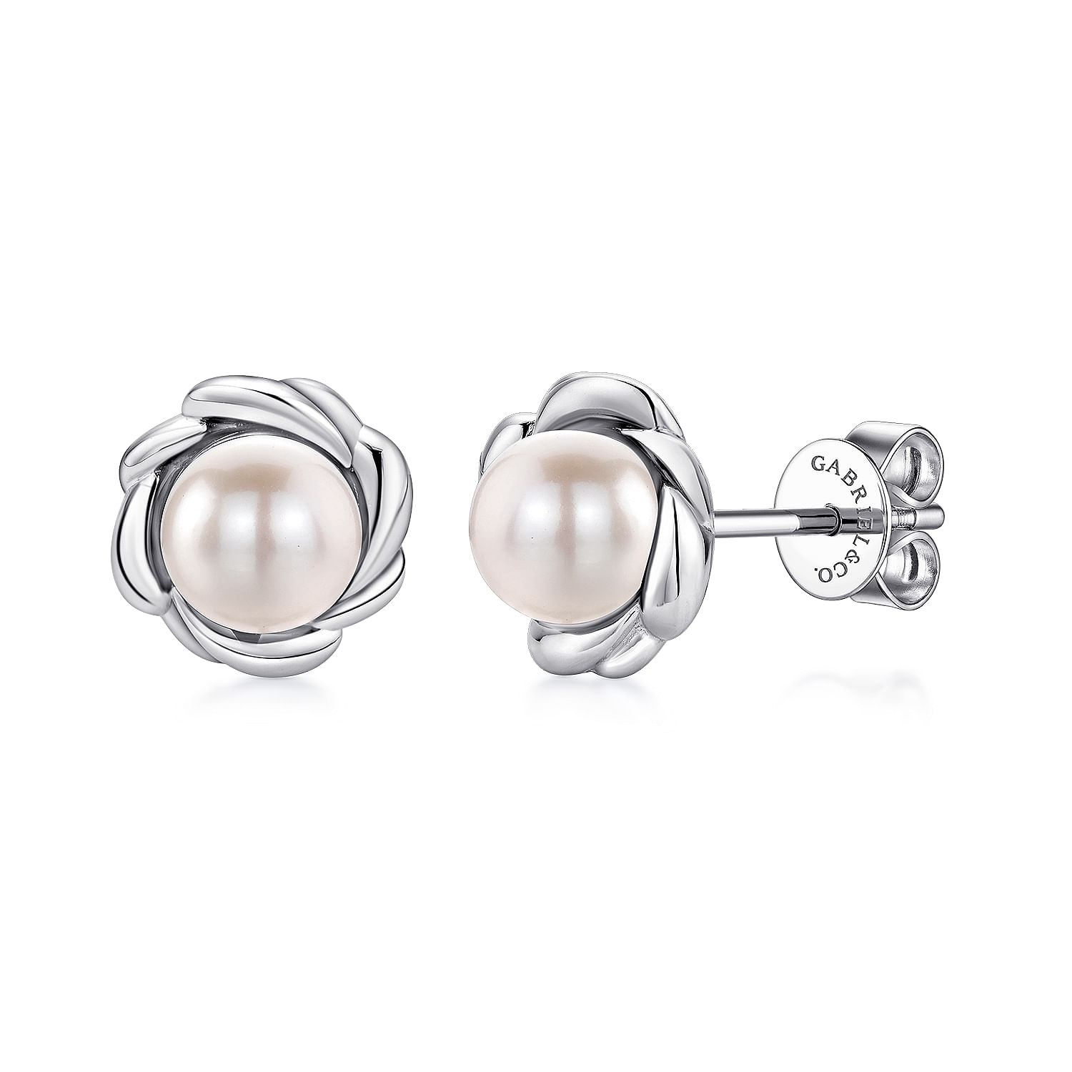 Gabriel - 925 Sterling Silver Pearl Stud Earrings