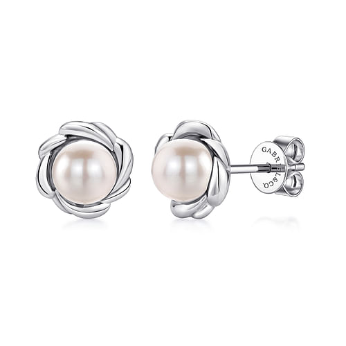 925 Sterling Silver Pearl Stud Earrings