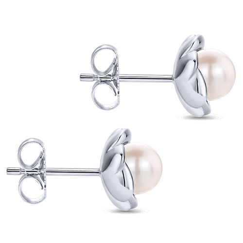 925 Sterling Silver Pearl Stud Earrings