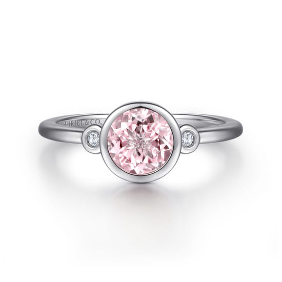 Gabriel - 925 Sterling Silver Pink Cubic Zirconia and Diamond Ring Gabriel - 925 Sterling Silver Pink Cubic Zirconia and Diamond Ring