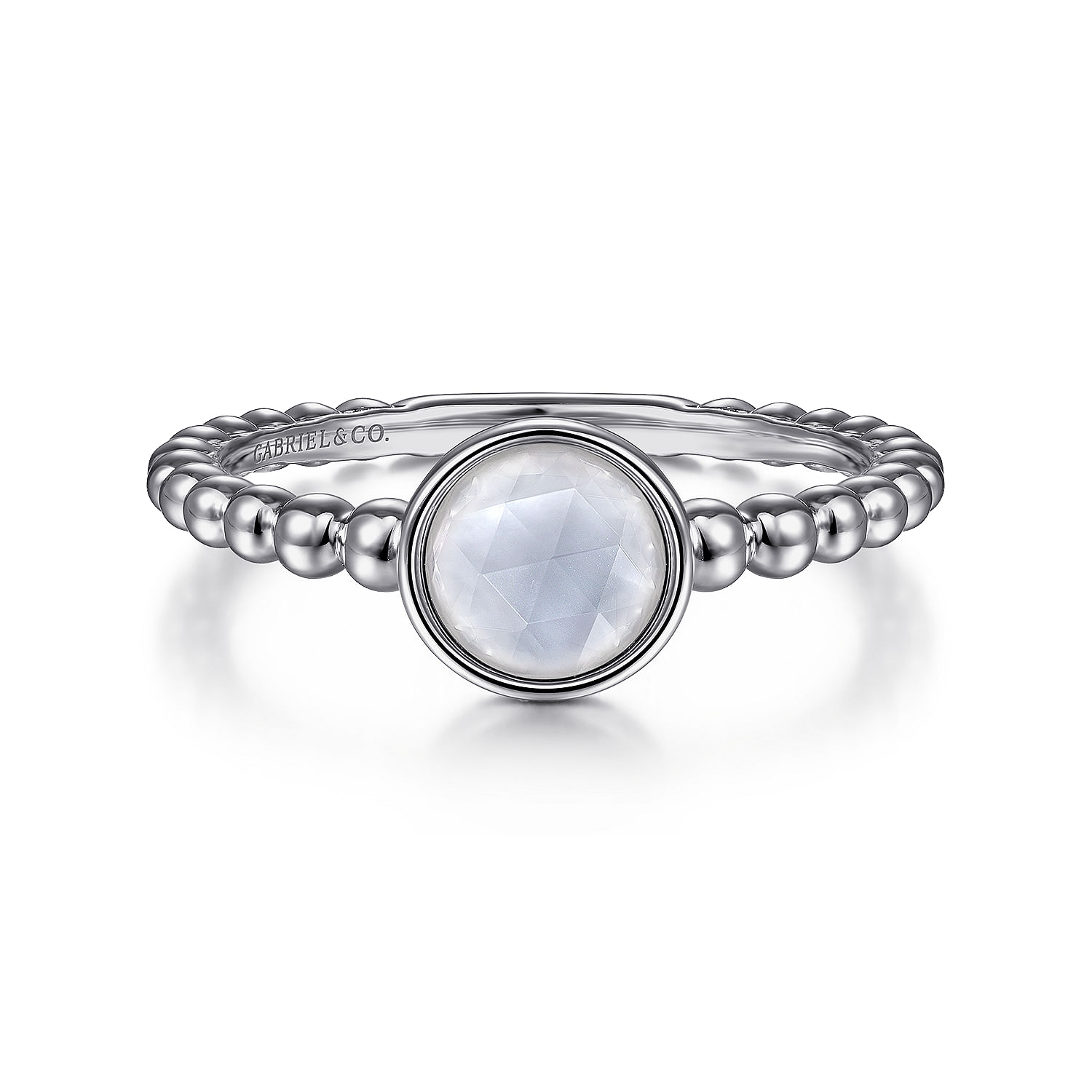 Gabriel - 925 Sterling Silver Rock Crystal/White MOP Bujukan Ring