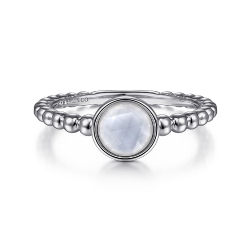 925 Sterling Silver Rock Crystal/White MOP Bujukan Ring