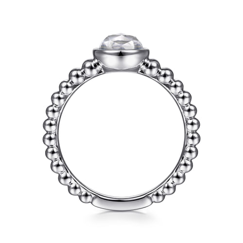925 Sterling Silver Rock Crystal/White MOP Bujukan Ring