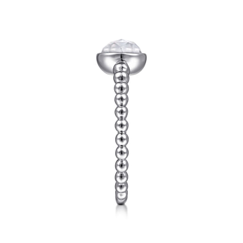925 Sterling Silver Rock Crystal/White MOP Bujukan Ring