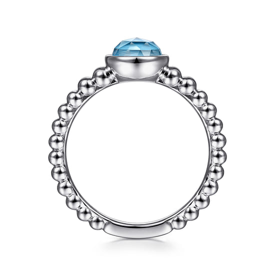 925 Sterling Silver Rock Crystal and Turquoise Bujukan Ring angle 2