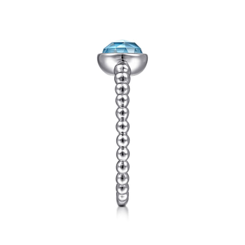 925 Sterling Silver Rock Crystal and Turquoise Bujukan Ring