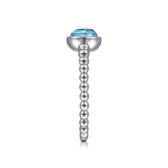 925 Sterling Silver Rock Crystal and Turquoise Bujukan Ring angle 4