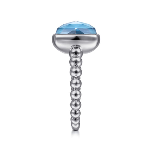 925 Sterling Silver Rock Crystal and Turquoise Bujukan Signet Ring