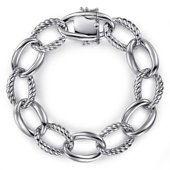 Gabriel - 925 Sterling Silver Rope Link Chain Bracelet