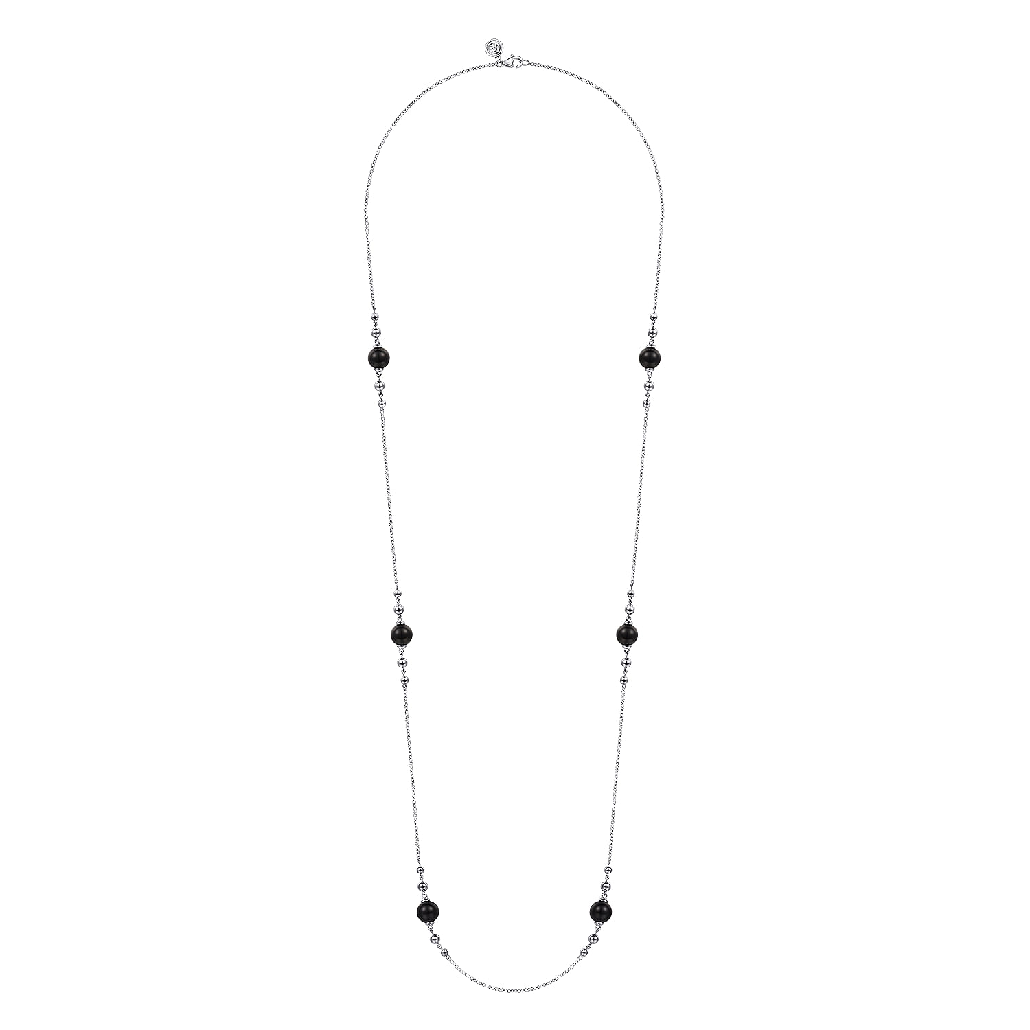 925 Sterling Silver Round Black Onyx Bujukan Necklace