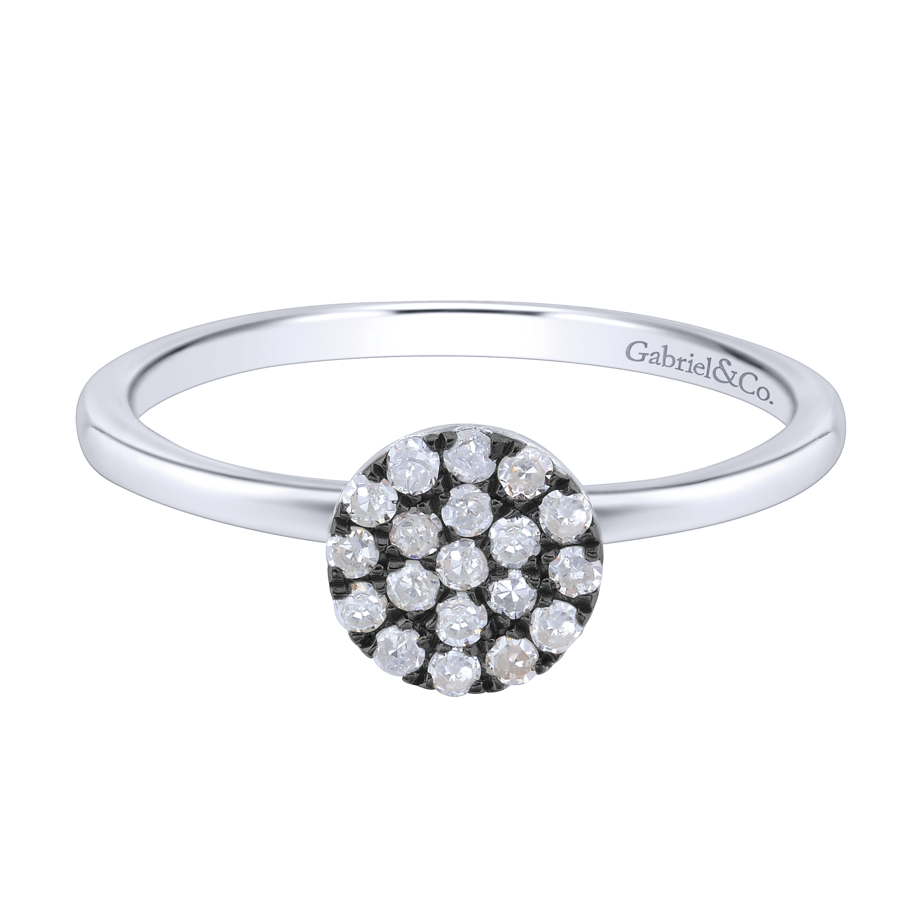 Gabriel - 925 Sterling Silver Round Diamond Cluster Ring