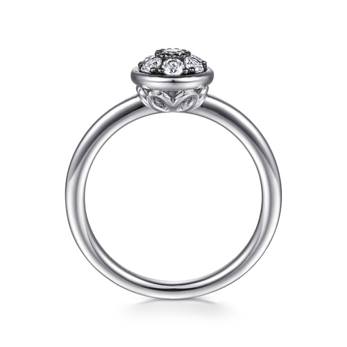 925 Sterling Silver Round White Sapphire Cluster Ring