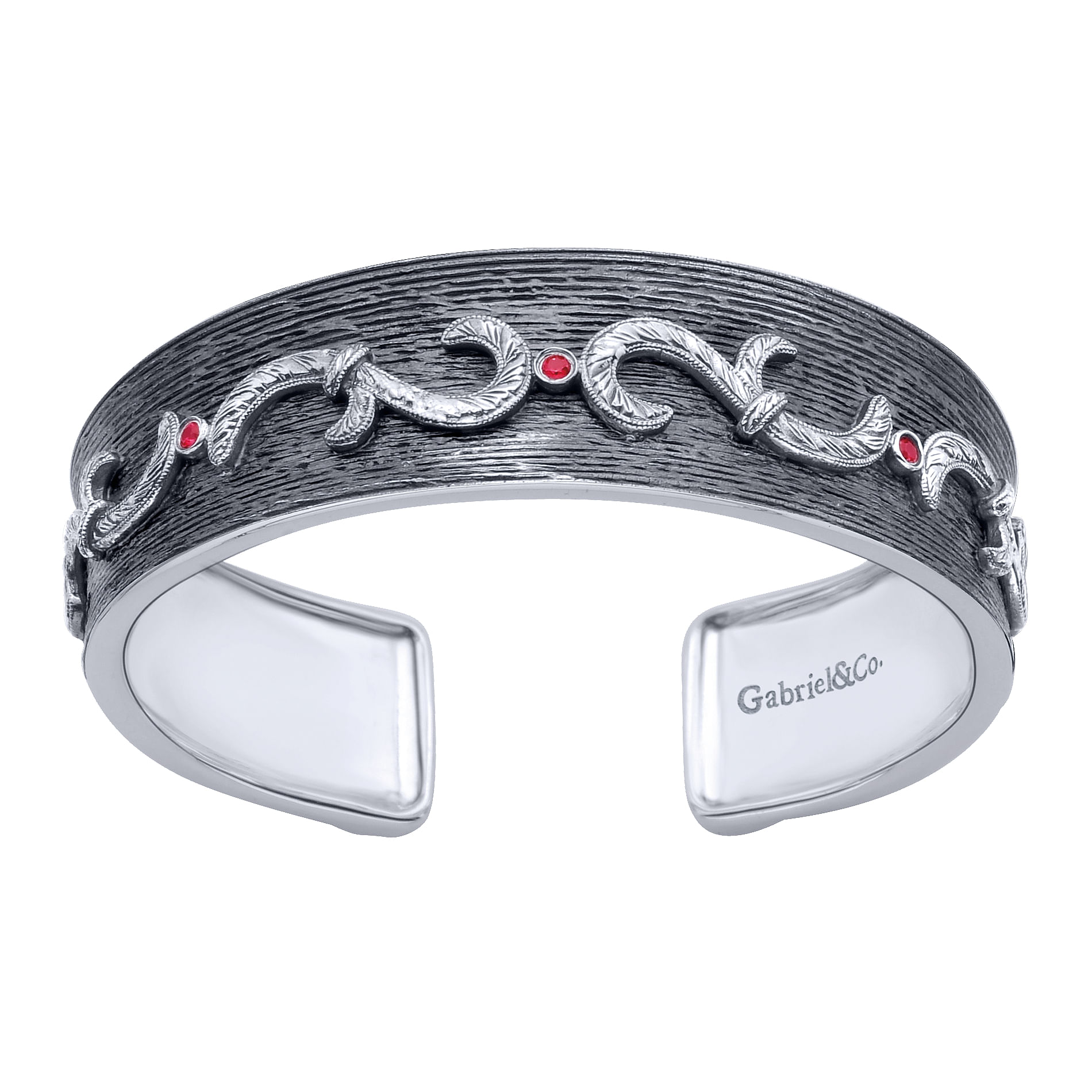 925 Sterling Silver Ruby Oxidation Bangle