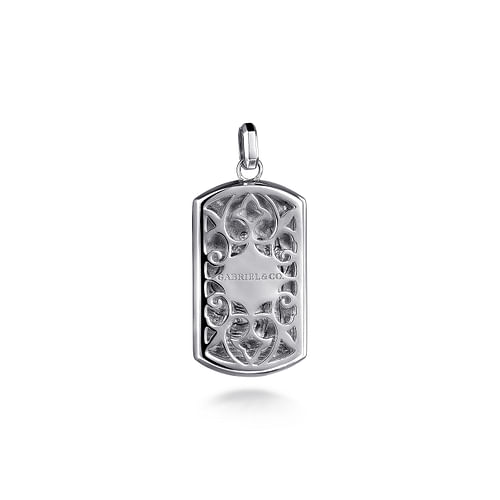 925 Sterling Silver Saint Christopher Dog Tag Pendant