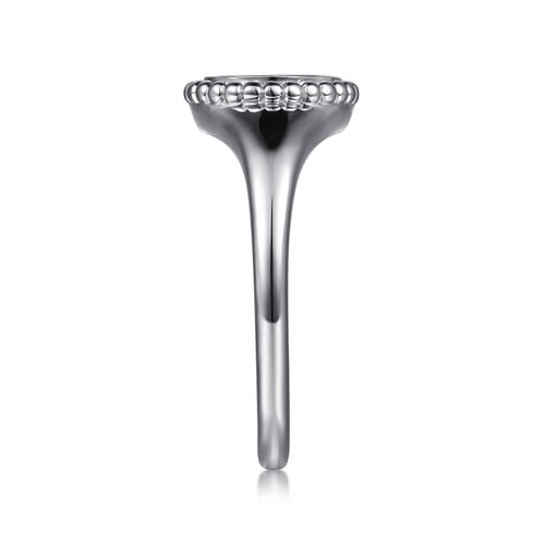 925 Sterling Silver Signet Ring with Diamond Hamsa