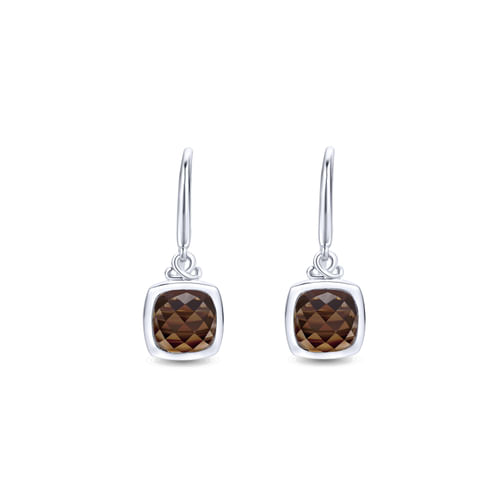 925 Sterling Silver Smoky Quartz Drop Earrings