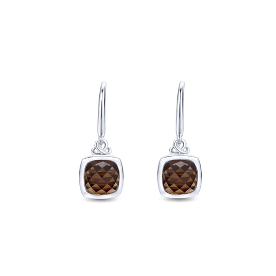 Gabriel - 925 Sterling Silver Smoky Quartz Drop Earrings