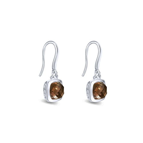 925 Sterling Silver Smoky Quartz Drop Earrings