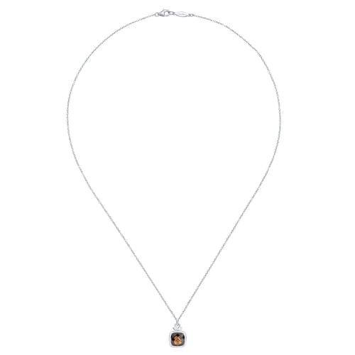925 Sterling Silver Smoky Quartz Pendant Necklace