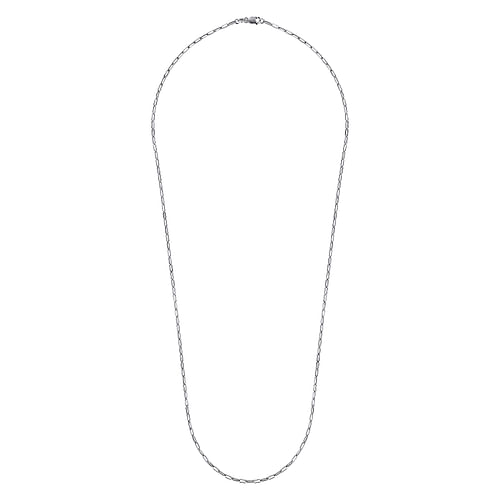 925 Sterling Silver Solid Paper Clip Chain Necklace