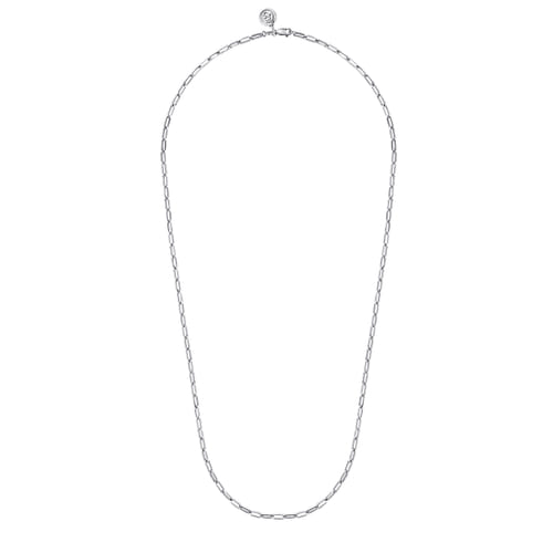 925 Sterling Silver Solid Paper Clip Chain Necklace