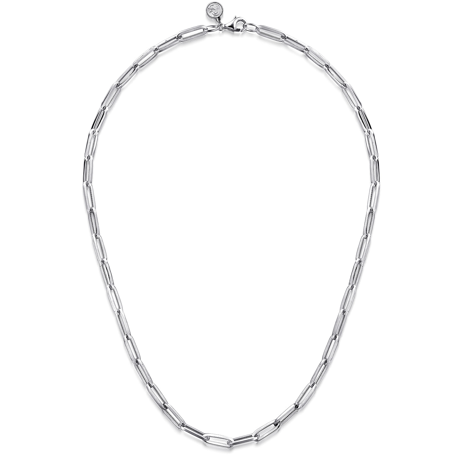 925 Sterling Silver Solid Paper Clip Chain Necklace