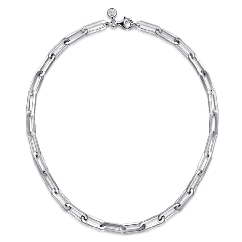 925 Sterling Silver Solid Paper Clip Chain Necklace