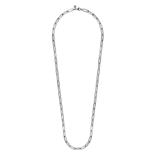 925 Sterling Silver Solid Paper Clip Chain Necklace