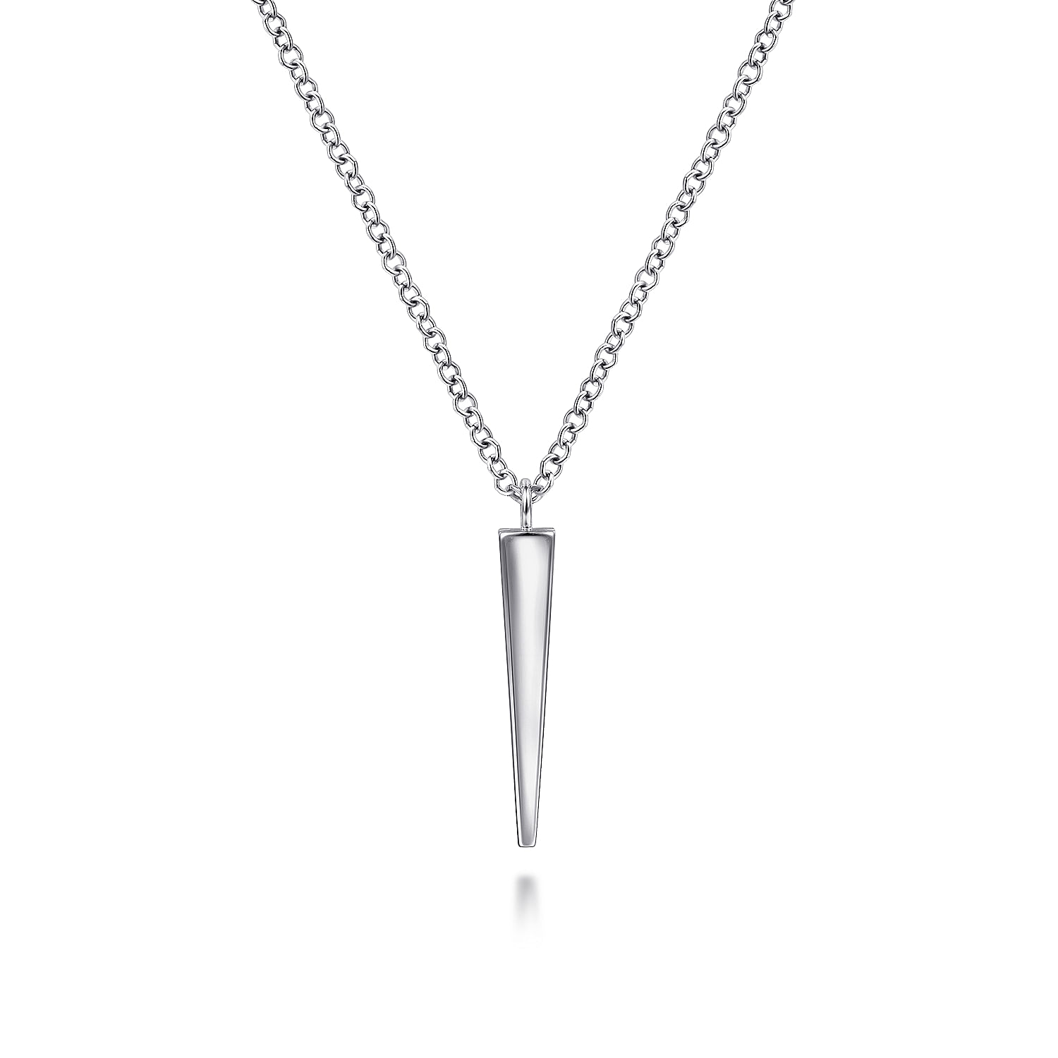 925 Sterling Silver Spike Pendant Necklace