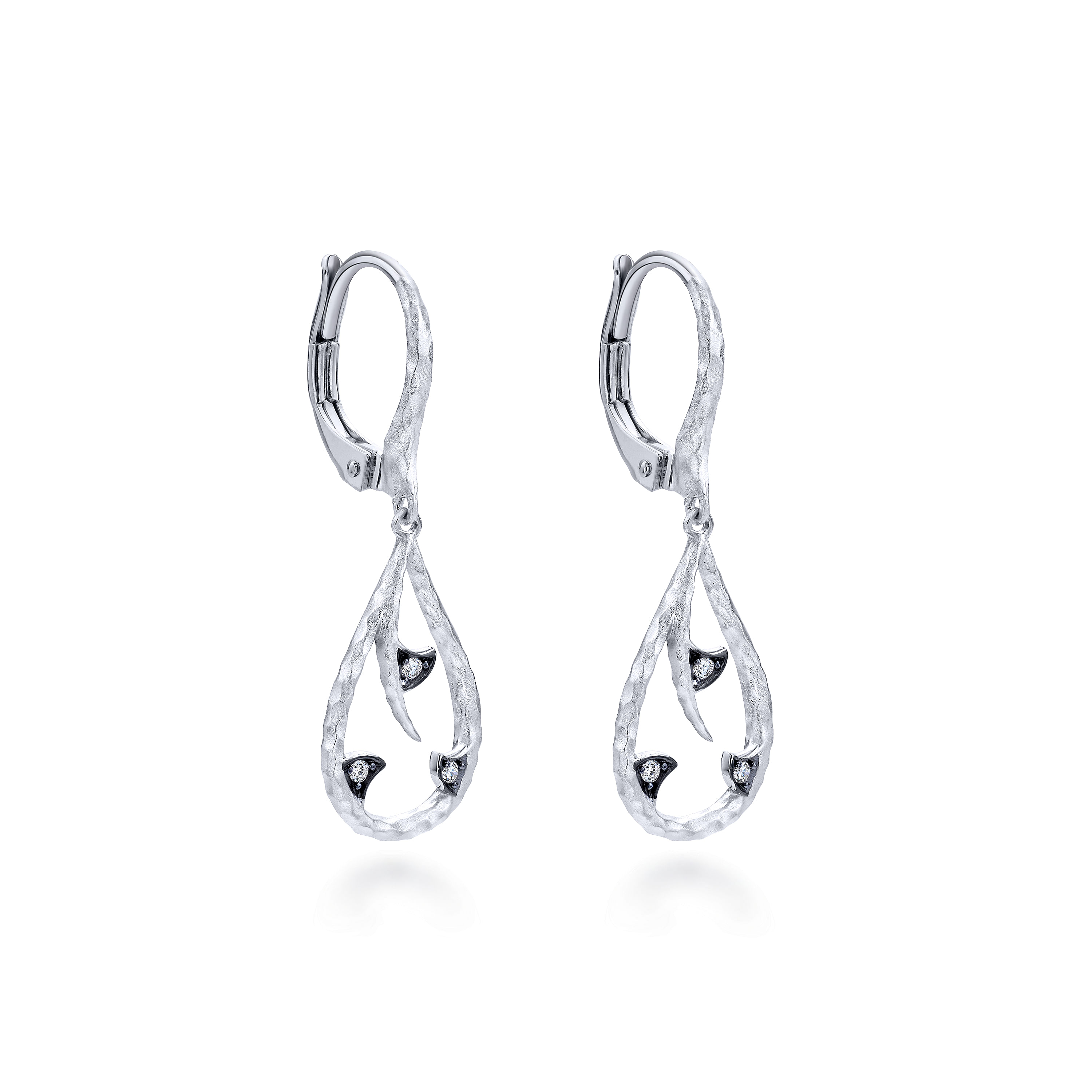 925 Sterling Silver Teardrop Earrings With White Sapphire Accents