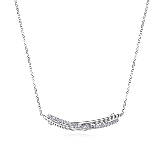 Gabriel - 925 Sterling Silver White Sapphire Bar Necklace