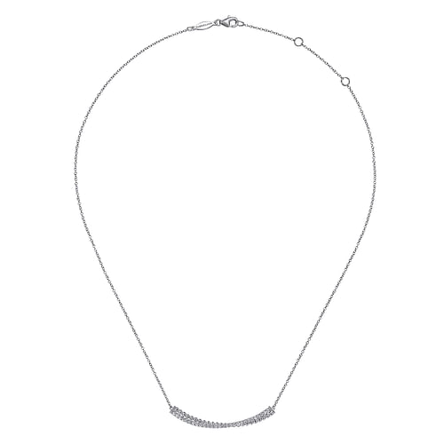 925 Sterling Silver White Sapphire Bujukan Bar Necklace