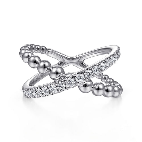 925 Sterling Silver White Sapphire Bujukan Criss Cross Ring