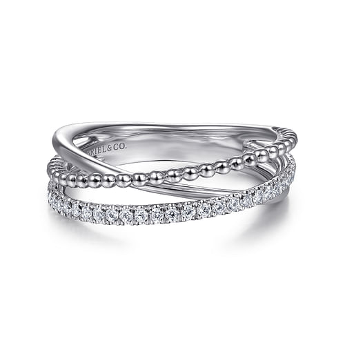 925 Sterling Silver White Sapphire Bujukan Criss Cross Ring