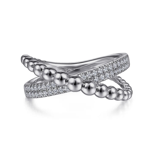 925 Sterling Silver White Sapphire Bujukan Criss Cross Ring 925 Sterling Silver White Sapphire Bujukan Criss Cross Ring