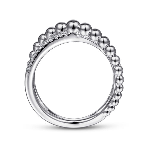 925 Sterling Silver White Sapphire Bujukan Criss Cross Ring 925 Sterling Silver White Sapphire Bujukan Criss Cross Ring