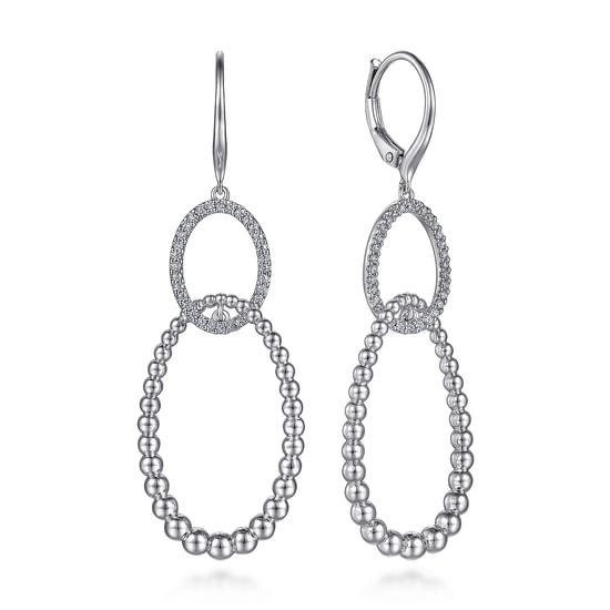 Gabriel - 925 Sterling Silver White Sapphire Bujukan Drop Earrings