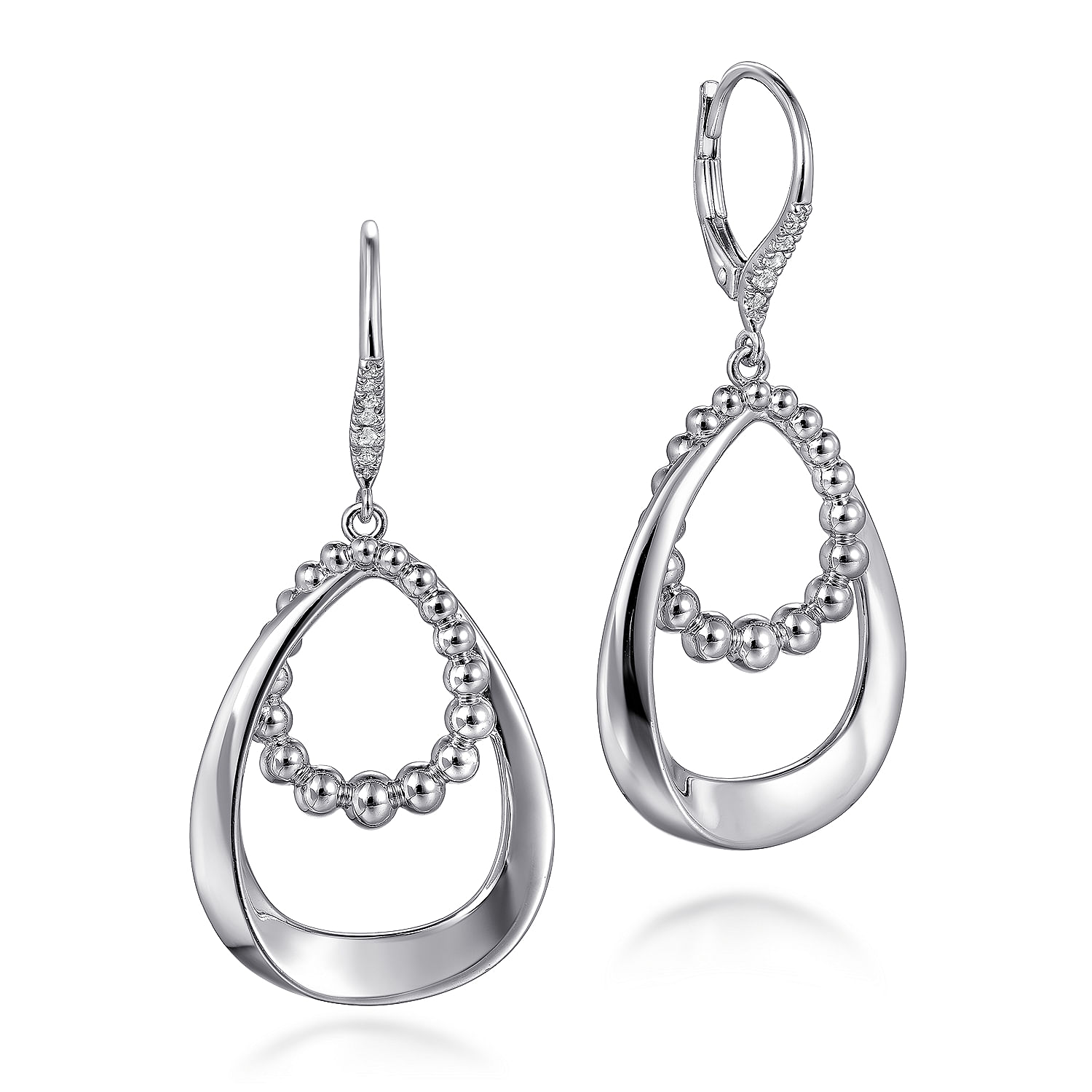 925 Sterling Silver White Sapphire Bujukan Drop Earrings