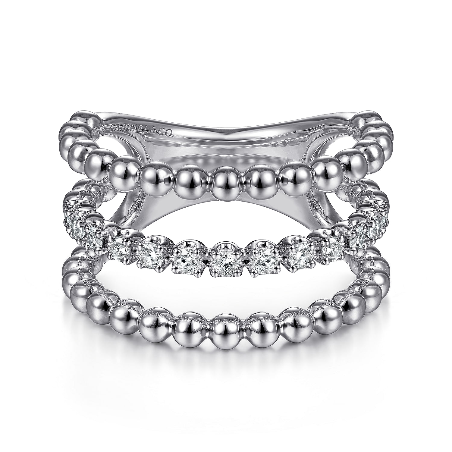 925 Sterling Silver White Sapphire Bujukan Easy Stackable Ladies Ring