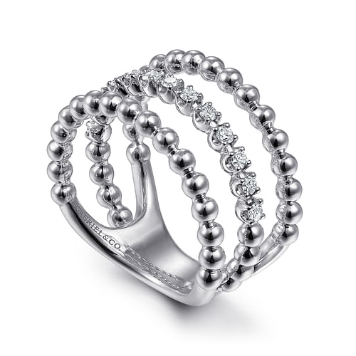 925 Sterling Silver White Sapphire Bujukan Easy Stackable Ladies Ring