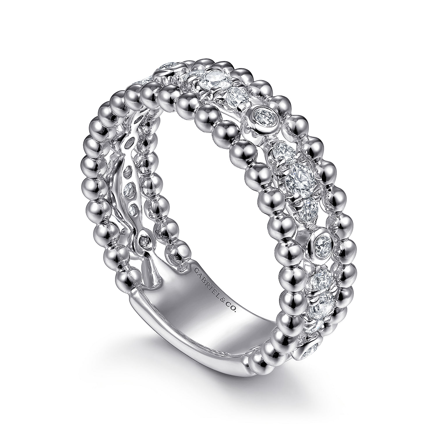 925 Sterling Silver White Sapphire Bujukan Easy Stackable Ladies Ring