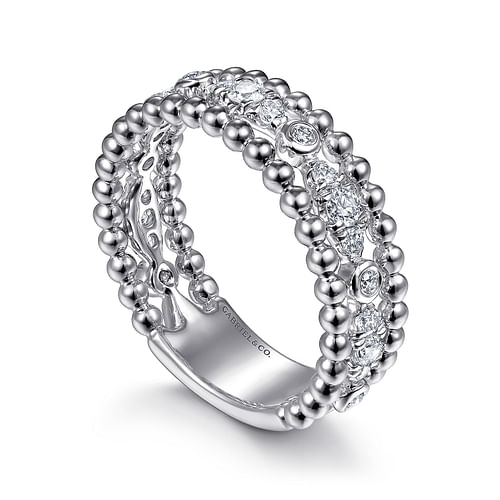 925 Sterling Silver White Sapphire Bujukan Easy Stackable Ladies Ring