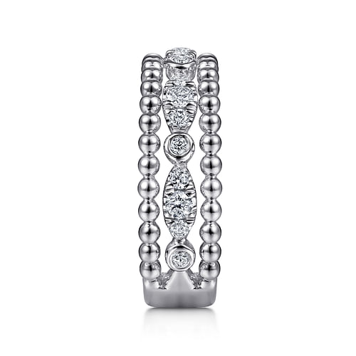 925 Sterling Silver White Sapphire Bujukan Easy Stackable Ladies Ring