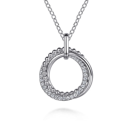 Gabriel - 925 Sterling Silver White Sapphire Bujukan Link Pendant Necklace