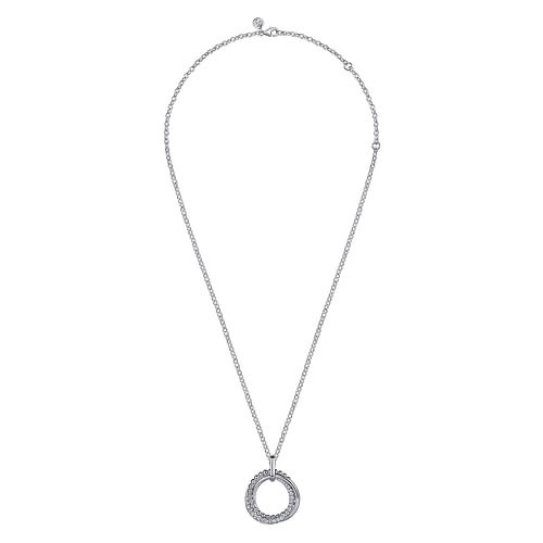 925 Sterling Silver White Sapphire Bujukan Link Pendant Necklace